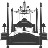 Silhouette bedroom at home equipment black color only vector