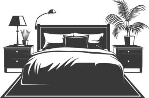 Silhouette bedroom at home equipment black color only vector