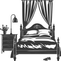 Silhouette bedroom at home equipment black color only vector