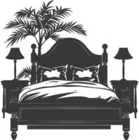 Silhouette bedroom at home equipment black color only vector