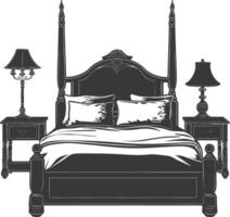 Silhouette bedroom at home equipment black color only vector