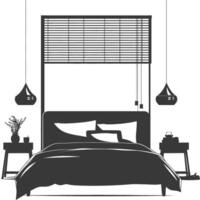 Silhouette bedroom at home equipment black color only vector