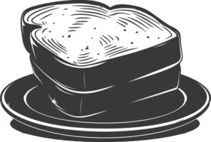 Silhouette bread platter black color only vector