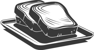 Silhouette bread platter black color only vector