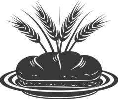 Silhouette bread platter black color only vector