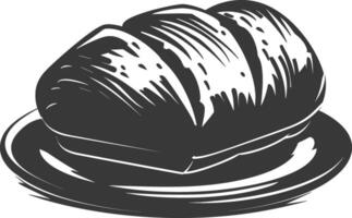 Silhouette bread platter black color only vector