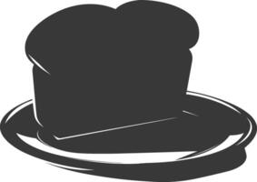 Silhouette bread platter black color only vector