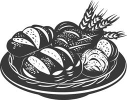 Silhouette bread platter black color only vector