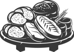 Silhouette bread platter black color only vector