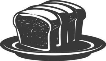 Silhouette bread platter black color only vector