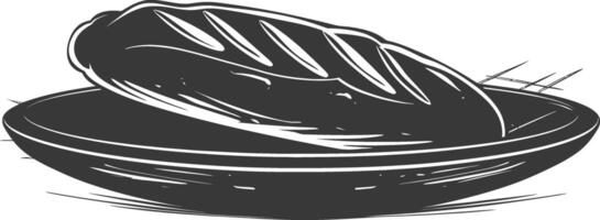 Silhouette bread platter black color only vector