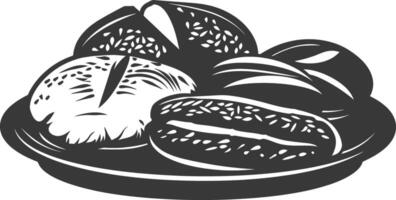 Silhouette bread platter black color only vector