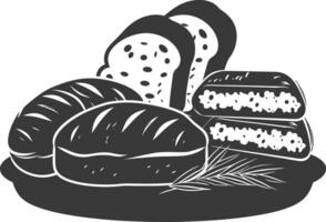 Silhouette bread platter black color only vector