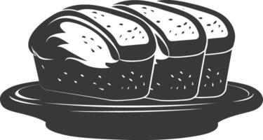 Silhouette bread platter black color only vector