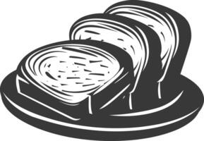 Silhouette bread platter black color only vector