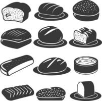 Silhouette bread platter black color only vector