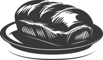 Silhouette bread platter black color only vector