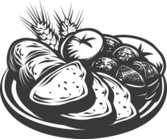 Silhouette bread platter black color only vector