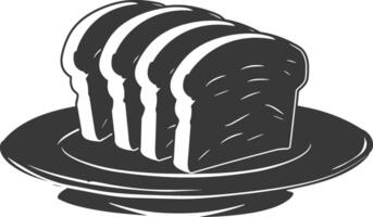 Silhouette bread platter black color only vector