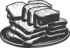 Silhouette bread platter black color only vector