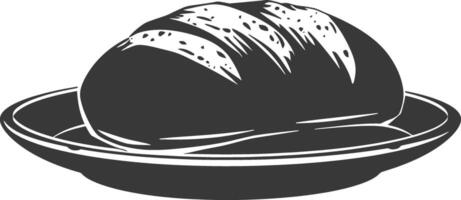 Silhouette bread platter black color only vector