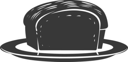 Silhouette bread platter black color only vector