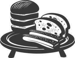 Silhouette bread platter black color only vector