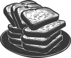 Silhouette bread platter black color only vector