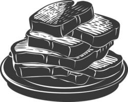 Silhouette bread platter black color only vector