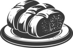 Silhouette bread platter black color only vector