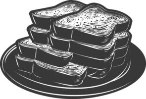 Silhouette bread platter black color only vector