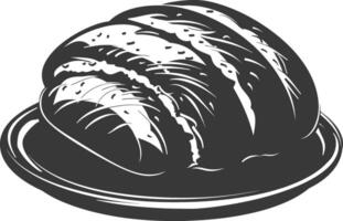 Silhouette bread platter black color only vector