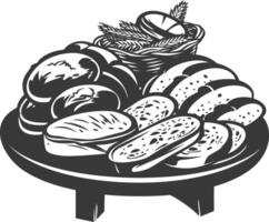 Silhouette bread platter black color only vector