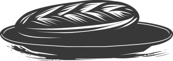 Silhouette bread platter black color only vector