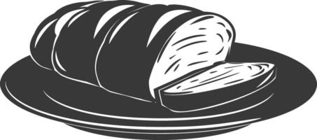 Silhouette bread platter black color only vector