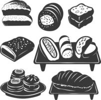 Silhouette bread platter black color only vector