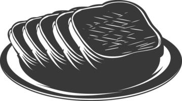 Silhouette bread platter black color only vector