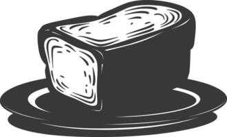 Silhouette bread platter black color only vector