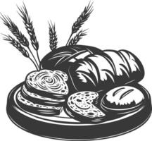 Silhouette bread platter black color only vector