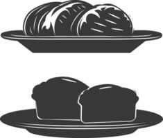 Silhouette bread platter black color only vector