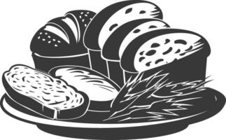 Silhouette bread platter black color only vector