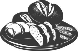 Silhouette bread platter black color only vector