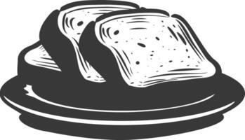 Silhouette bread platter black color only vector