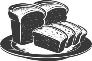 Silhouette bread platter black color only vector