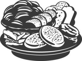 Silhouette bread platter black color only vector