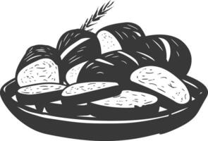 Silhouette bread platter black color only vector