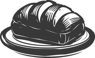 Silhouette bread platter black color only vector