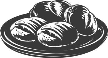 Silhouette bread platter black color only vector