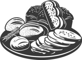 Silhouette bread platter black color only vector