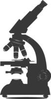 Silhouette microscope black color only vector